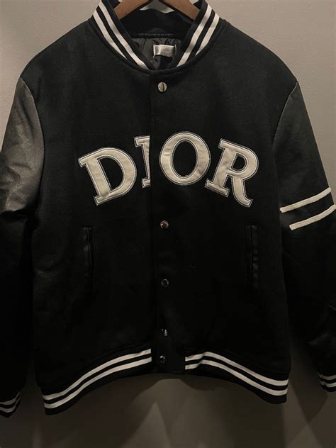 dior varsity jacket|christian Dior blue fur coat.